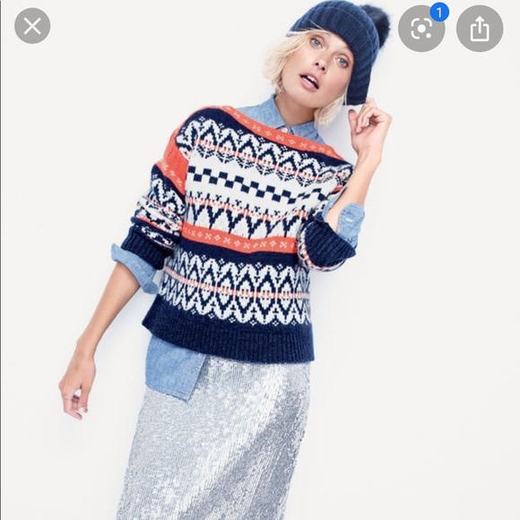 J. Crew Festive Fair Isle 100% Wool Sweater - Picture 3 of 7
